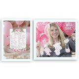 Girl Baby Shower Games — Baby Trivia Game — 25 Guests, Fun Facts Pink Floral Flowers, Garden Boho Chic Gender Reveal Party Couple Shower Activityg140-Trv-1
