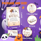 Halloween Baby Shower Games, Hilarious Diaper Raffle Tickets, Pumpkin Gender Reveal Game Cards For Baby Party Supplies, 1 Standing Sign + 50 Tickets - A07