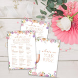Bridal Shower Games, Wildflowers Games, What'S In Your Purse Game, Bachelorette Party Decorations, Engagement Party Supplies, Couple Shower Ideas, Spring Flowers Wedding Game For 25 Guests-13