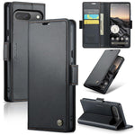 Pixel 9/9 Pro Case, RFID Blocking PU Leather Wallet Flip, Card Holder, Black