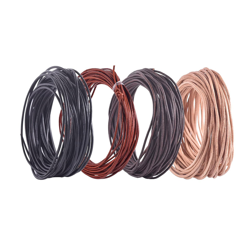 Jewelry Real Leather Cord, 40 Yards 1.0Mm Mixed Leather String For Necklaces,