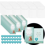 | Bulk 25 Gift Sets | A Heart Can Hold A Lot Of Gratitude Piglet Quote Mini Appreciation Cards And Envelopes | Employees Staff Students Teachers | Turquoise Hearts
