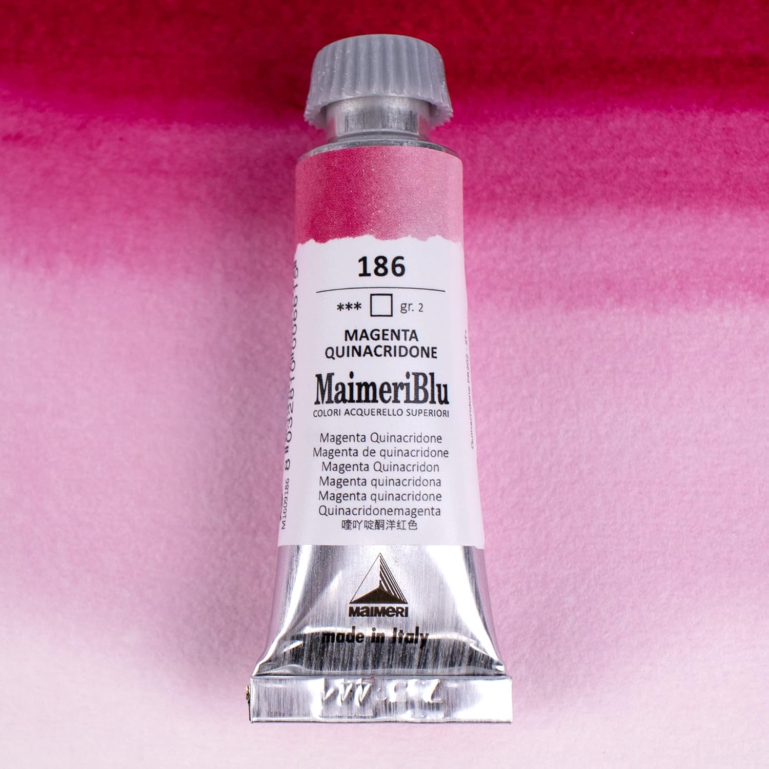 MaimeriBlu 12ml Single-Pigment Watercolor Paint - Magenta Quinacridone PR202 Professional Watercolor Paint - Lightfast and Transparent Watercolor Paint Tube for Artists