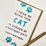 Old English Co. Funny Happy Birthday Card From Cat To Mum Dad - Birthday Card For Pet Owner - Birthday Card For Cat Mum And Dad - Husband, Wife, Boyfriend, Girlfriend | Blank Inside With Envelope