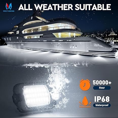 Q1 Max White Rock Lights 8 Pod Super Bright Underglow Light Kit IP68 Waterproof for Truck ATV UTV Golf Cart