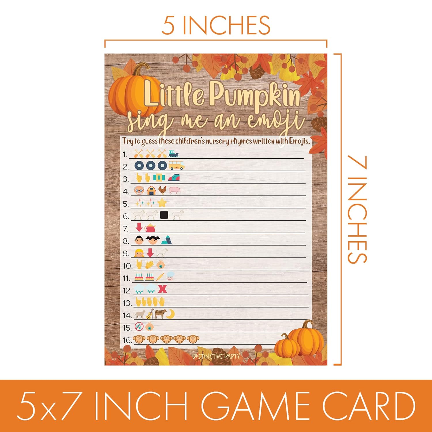 Rustic Fall Little Pumpkin Baby Shower Emoji Game – 20 Cards For Autumn Baby Shower Party Activities And Gender Neutral Fall Celebrations