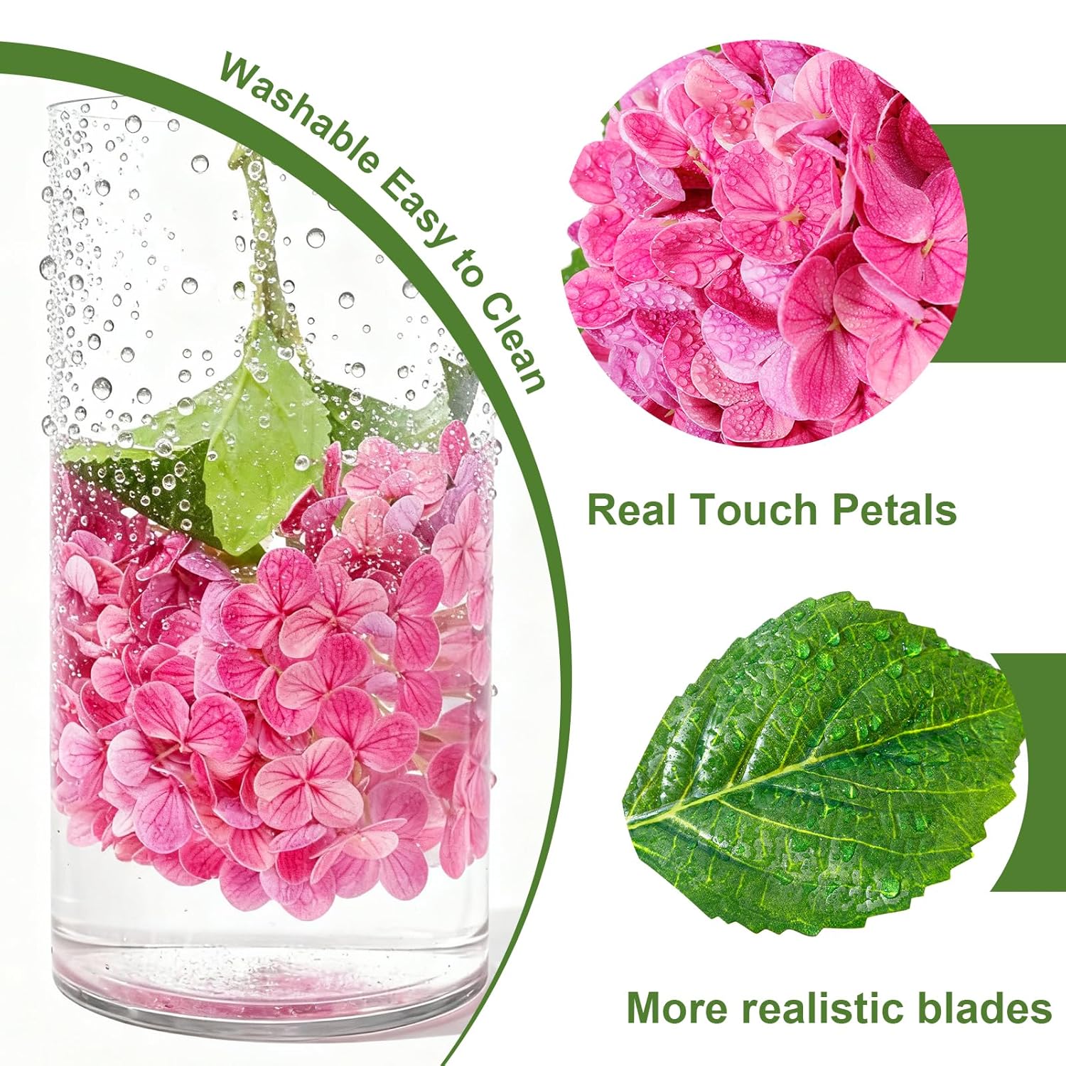 4Pcs Realistic Rose Pink Hydrangea Artificial Flowers With Stems 19.68 Inch Latex Faux Hydrangeas Flower Real Touch Large Hydrangea For Weddings Bouquets Table Centerpieces Home Decor Party