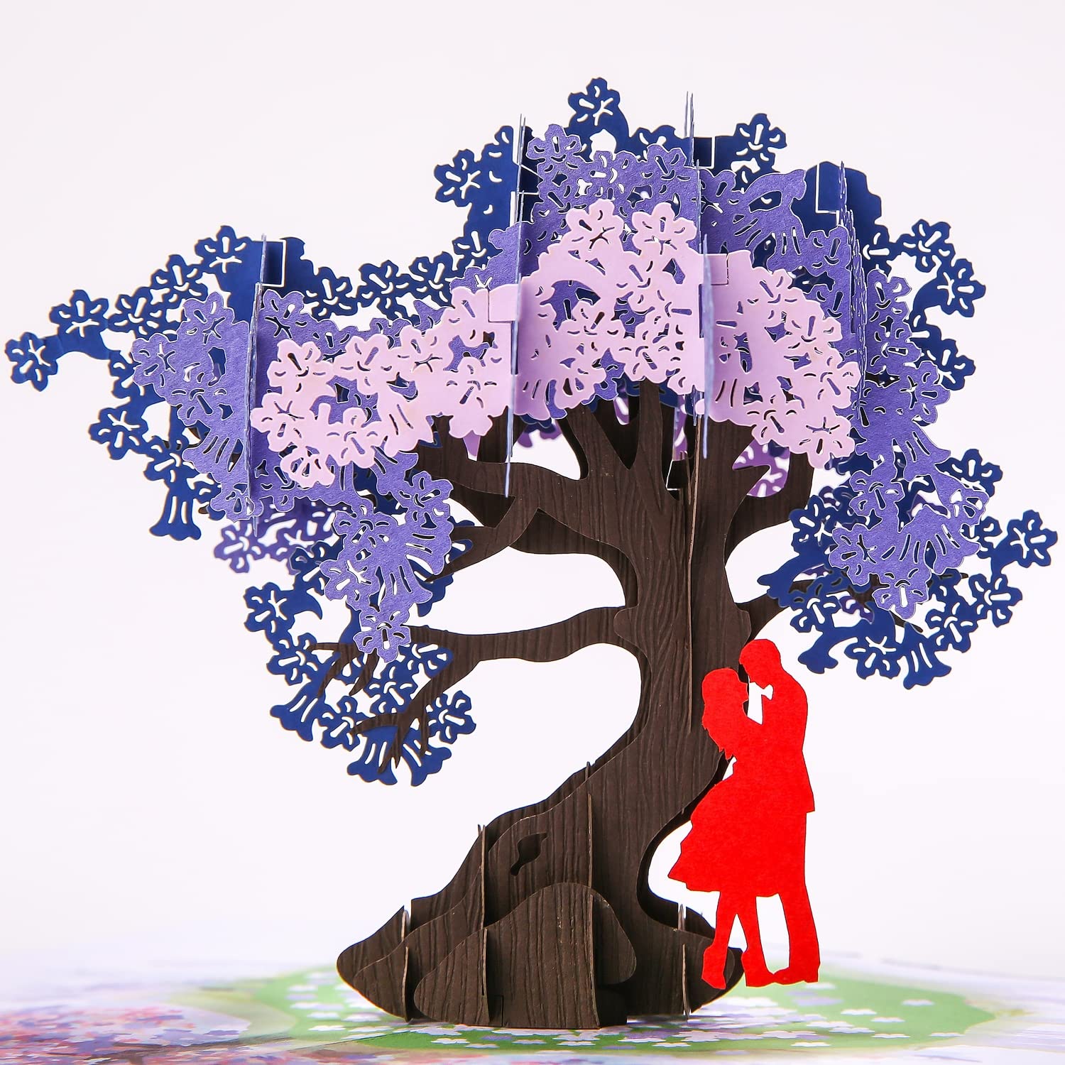 Anniversary 3D Pop Up Card Couple Under Jacaranda Design(6X8 Inch)