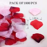 1800Pcs Assorted Artificial Silk Rose Petals For Romantic Night,Proposa Wedding Valentine'S Day Decoration Anniversary Home Party