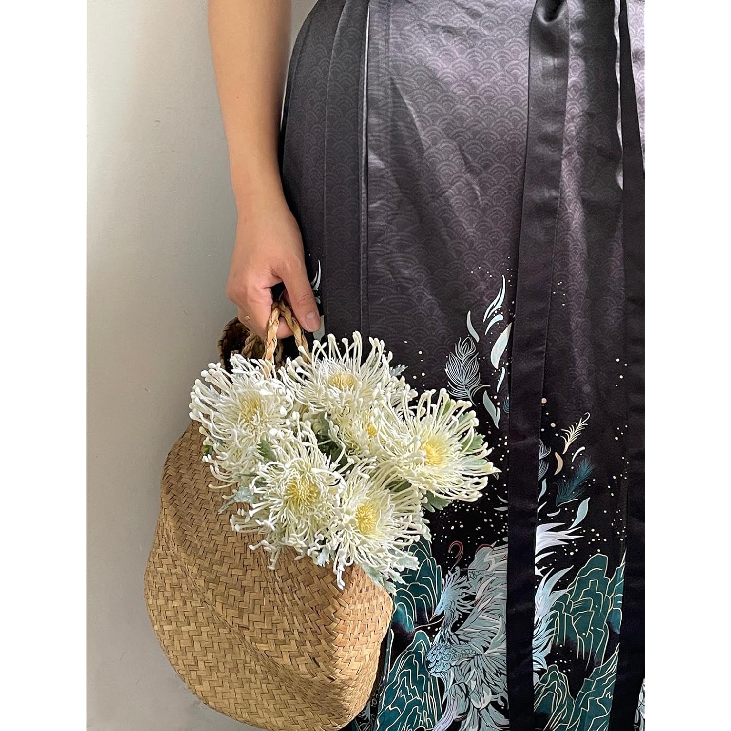 5Pcs Artificial Flocked Crab Claw Chrysanthemum Bouquet Realistic Faux Flowers For Home Photography Props Wedding Decoration 15'' (White)