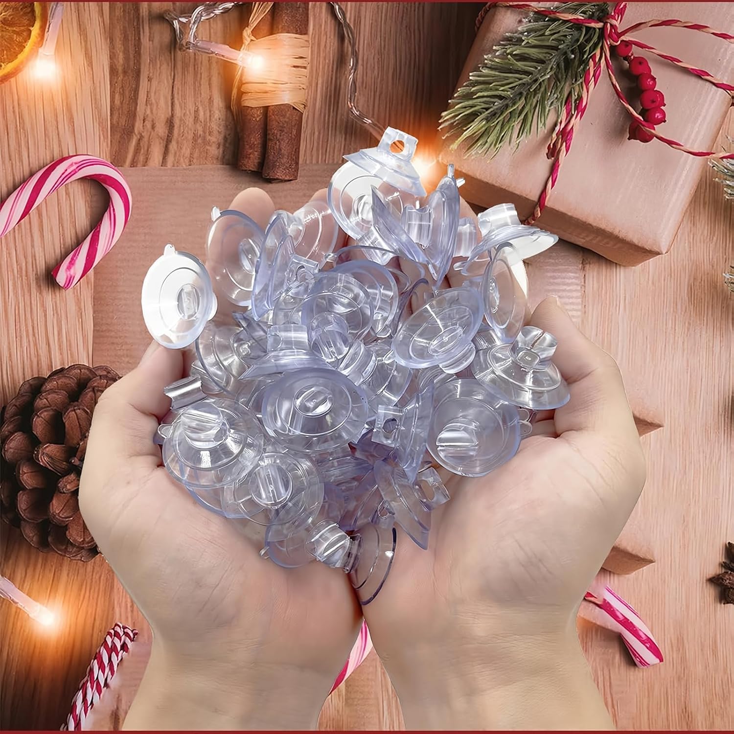 100 Pack Suction Cups For Glass - 1.2''/30Mm Small Clear Rubber Suckers For Holiday Christmas Lights String Decoration, Strong Adhesive Suction Cups Holder For Table Window Mirror Bathroom