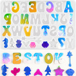 Alphabet Resin Molds With Hole, Reversed Alphabet Silicone Molds For Epoxy Resin, Letter Resin Molds For Keychain Jewelry Pendant Making