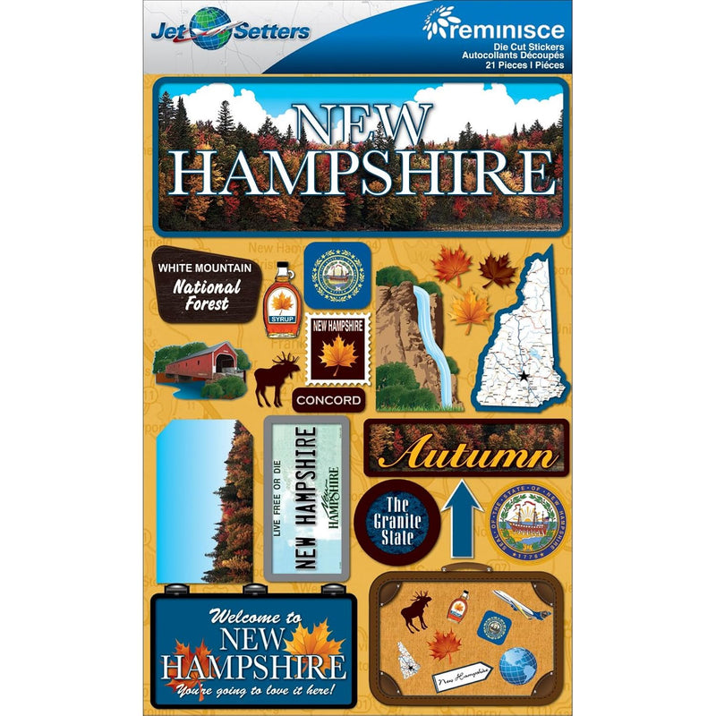 Jet Setters 2 3-Dimensional Sticker, New Hampshire