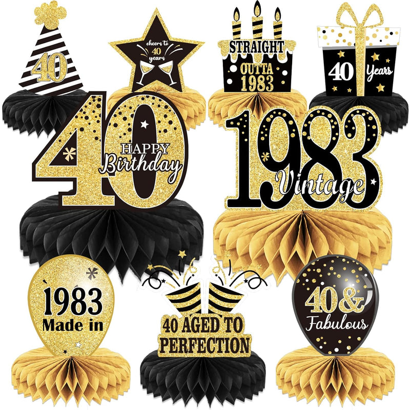 9Pcs 40Th Birthday Decorations 40Th Birthday Centerpieces For Tables D