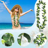 2 Pcs Hawaiian Graduation Lei 6.56 Ft Maile Lei Green Garland White Tuberose 2026 Graduation Gift Leaf Flower Necklace For Wedding Hawaiian School Ceremony Luau Aloha Summer Party Supplies