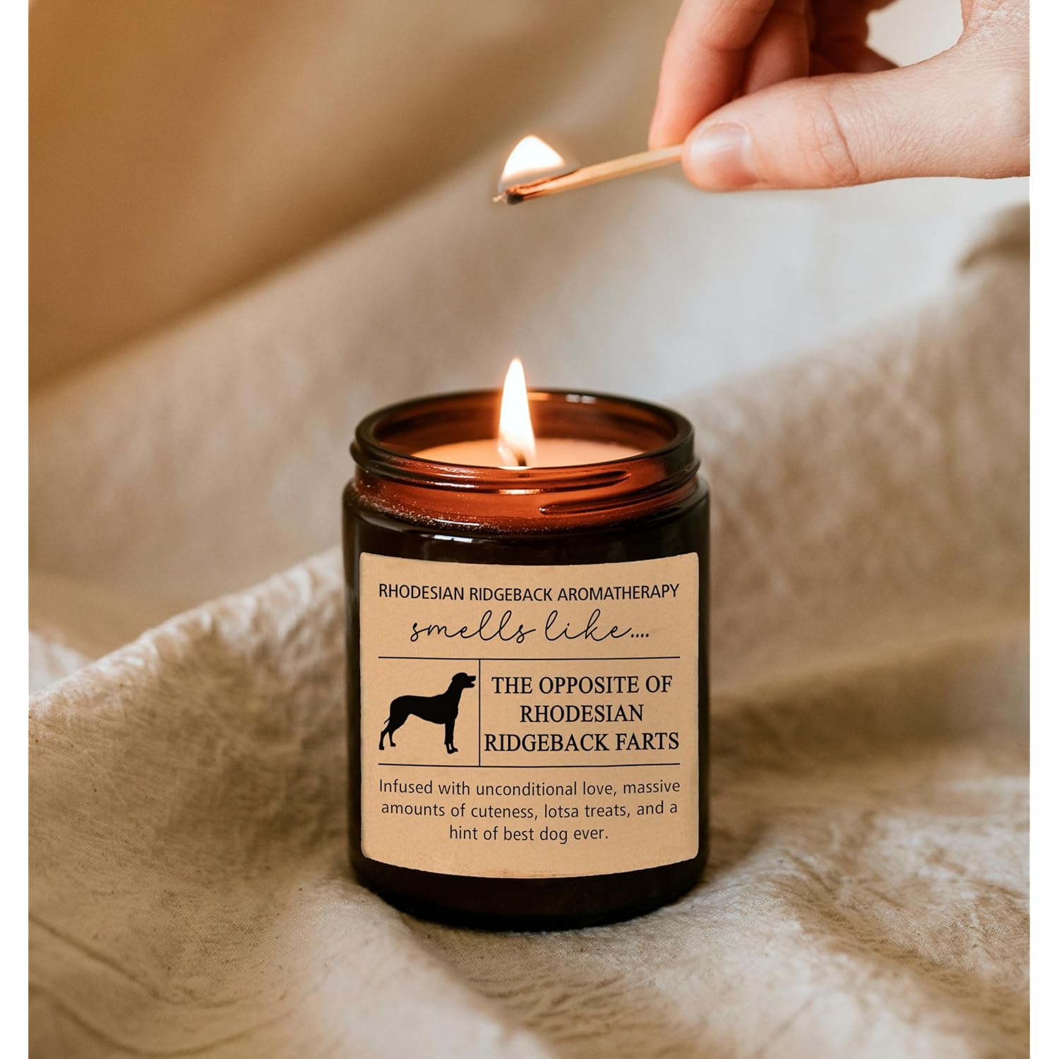 Rhodesian Ridgeback Scented Soy Candle - 8Oz, Modern, Indoor, Stress-Relieving Fragrance