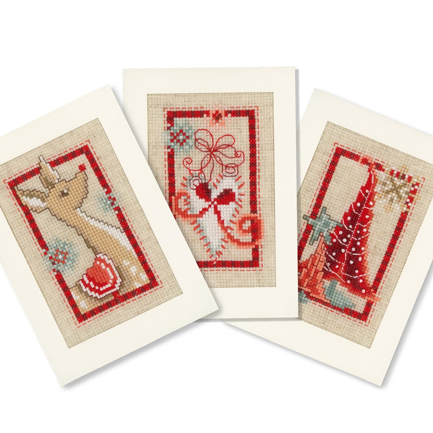 Counted Cross Stitch Greeting Card Kit Christmas (Set Of 3) Pn-0154080