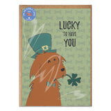 Poochie Post Holiday Edible Greeting Card For Dogs, Bacon-Flavored St. Patrick'S Day Dog Treat Gift With Edible Ink Pen, "Lucky To Have You" Design, Gluten & Grain Free, Made In Usa