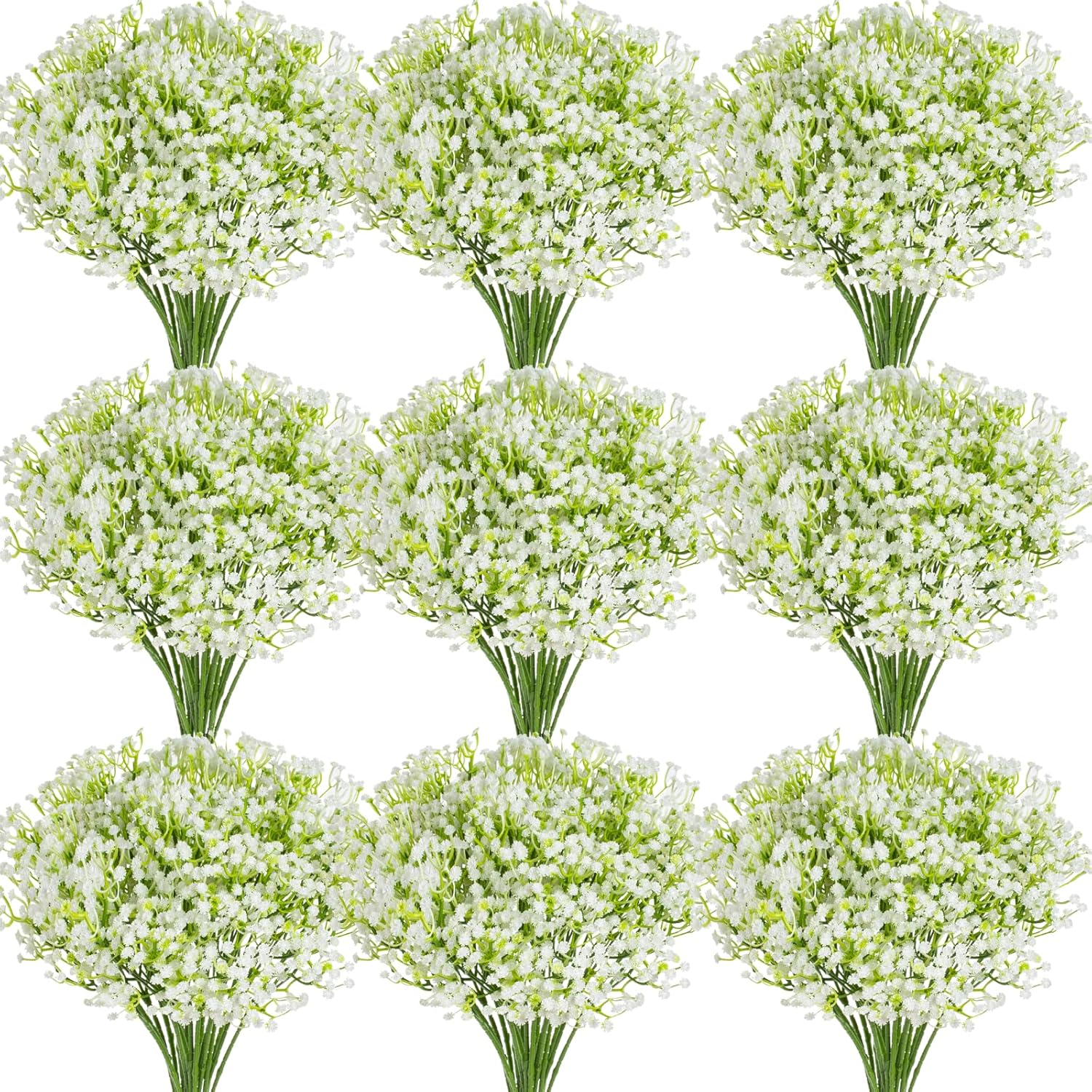 60Pcs Babys Breath Artificial Flowers, Baby Breath Flowers Artificial Bulk, Fake White Gypsophila Babies Breath Real Touch Flowers For Wedding Bouquet Floral Arrangement Party Home Decor