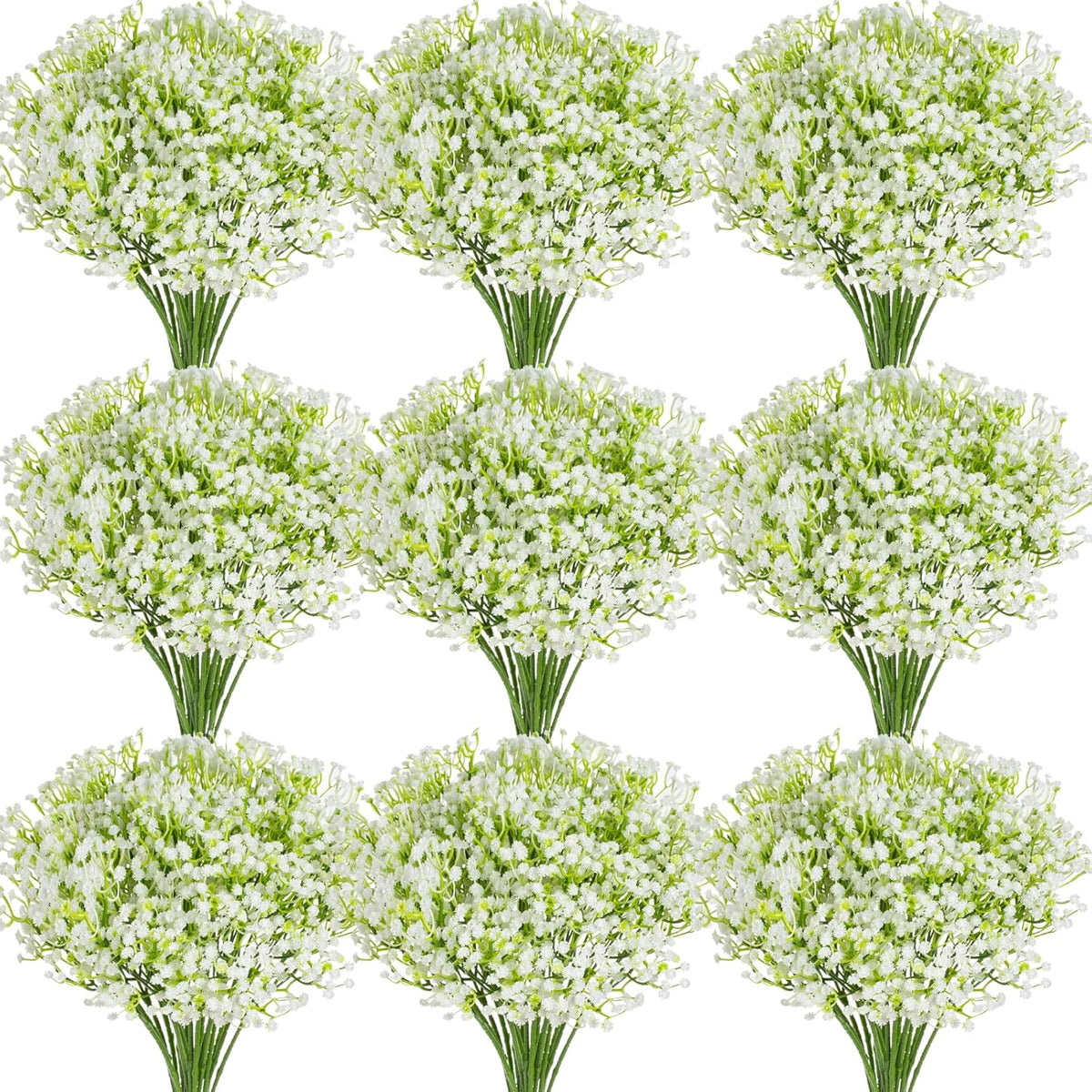 60Pcs Babys Breath Artificial Flowers, Baby Breath Flowers Artificial Bulk, Fake White Gypsophila Babies Breath Real Touch Flowers For Wedding Bouquet Floral Arrangement Party Home Decor