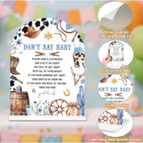 Baby Shower Games - Cowboy Don'T Say Baby Clothespin Game, 1 Arch Acrylic Sign And 50 Mini Clothespins, Gender Reveal Game, Wild West Rodeo Baby Shower Decoration Supplies (Gxb01)