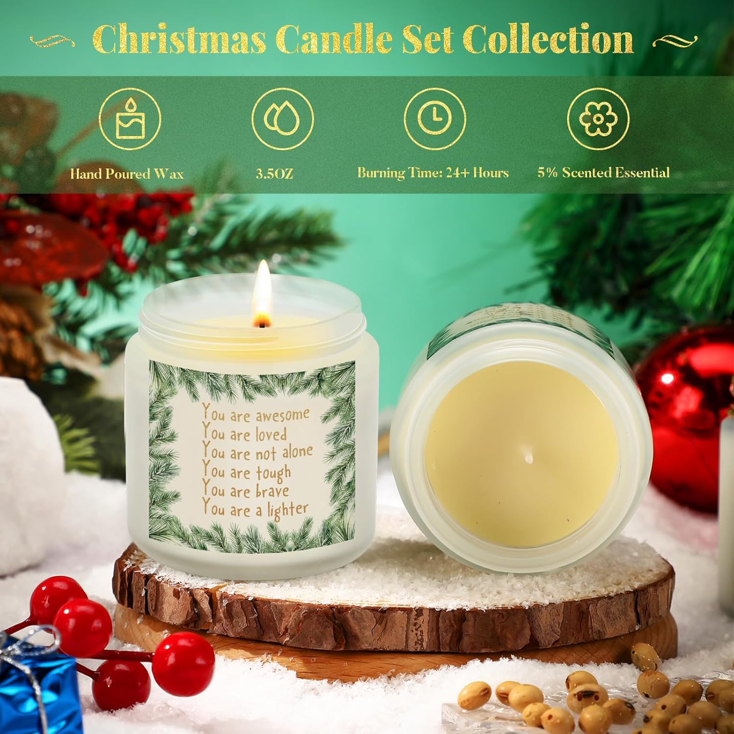 10 Set Thank You Candles Gift Bulk For Women Men 3.5 Oz Employee Appreciation Gifts Soy Wax Inspirational Scented Jar Candles For Staff Team Office Worker Coworkers Volunteers Teacher