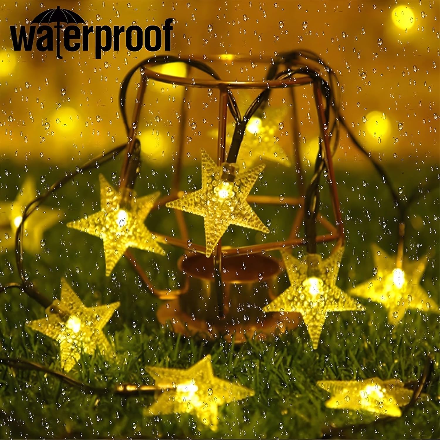Star String Light For Christmas 20Ft Battery Operated Waterproof For Outdoor Party Wedding Xmastree Decor