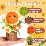 Crochet Sunflower Appreciation Gift Ideas: Emotional Support Artificial Flowers Home Decoration Office Window Decor Handmade Birthday Gifts For Women Teachers