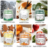 Christmas Candles Scented Candle Set: 6 Pack Christmas Scents Candle Bulk Home Scented - Holiday Candle Gifts For Women And Men - Scents Of Christmas Tree/Spiced Pumpkin/Cookies/Apple/Vanilla/Fir