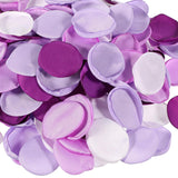 200Pcs Purple White Rose Petals For Wedding Lavender Purple Silk Petals Wedding Aisle Decor Flower Girl Scatter Petal For Valentine'S Day Flower Basket Table Centerpieces Romantic Night Decoration