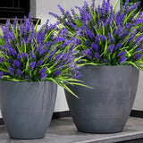 Artificial Plants Flowers Outdoor – 24 Bundles Uv Resistant Faux Lavender Flowers With Monkey Grass For Garden Porch Window Patio Hanging Planter Decor