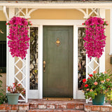2 Pcs 50 Inch Silk Bougainvillea Artificial Flowers, Faux Triangle Plum Flowers?Fake Bougainvillea Vine, Using For Wedding Porch Home Centerpieces Party Garden Indoor Outdoor Spring Decor (Fuchsia)