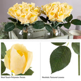 Rose Artificial Flowers - 24Pc Real Touch 11.5-Inch Fake Flower Set with Stems for Home Decor, Wedding, or Bridal/Baby Showers by Pure Garden (Yellow)