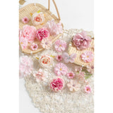 Artificial Silk Flower Heads For Crafts – Faux Roses, Daisies & Mini Floral Heads Bulk For Wedding, Graduation Cap, Cake Topper, Summer Party Decorations (Pink 1)