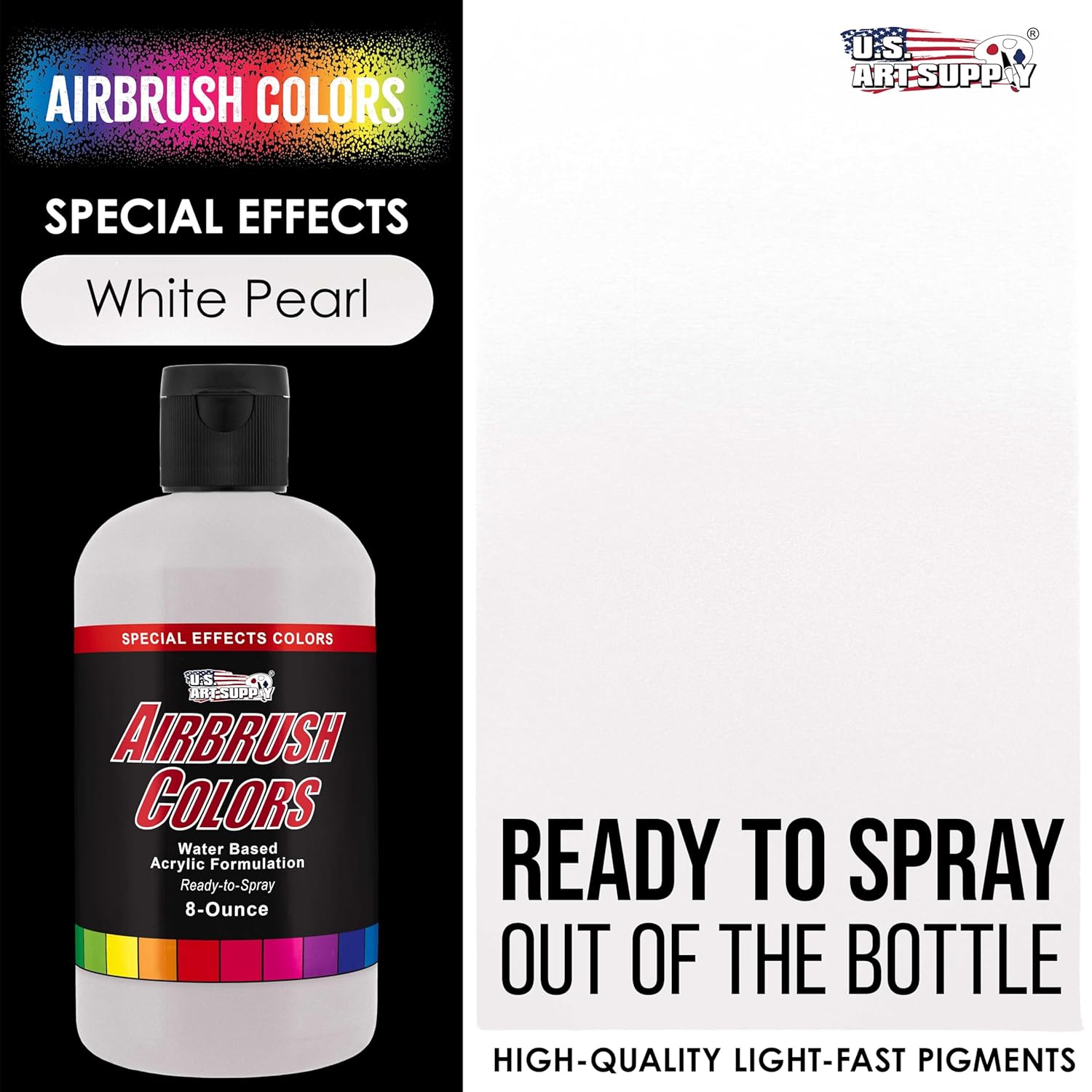 Pearlized White Pearl Acrylic Special Effects Airbrush Paint - 8Oz Ready To Spray Air Brush Paint For Nails, Models, Fabric - Water-Based Air Brush Painting