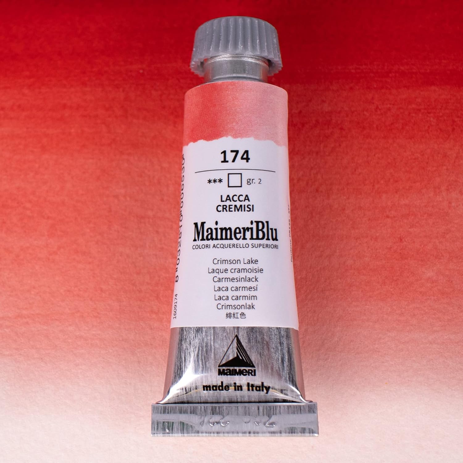 MaimeriBlu 12ml Single-Pigment Watercolor Paint - Crimson Lake PR149 Professional Watercolor Paint - Lightfast and Transparent Watercolor Paint Tube for Artists