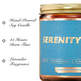 Serenity Now, Funny Lavender Vanilla Scented Candle, 100% Soy Wax | Seinfeld Merch Galentines Day Friendship Gifts For Women | Seinfeld Gifts Themed Merchandise | Birthday Present Idea For Friends