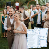 Blue Bow Bridal Shower Games For 30 Guests - Wedding Shoe Game, Wedding Games Cards For Bride Groom, Engagement Bridal Shower Party Activities For Reception -Blueyx003