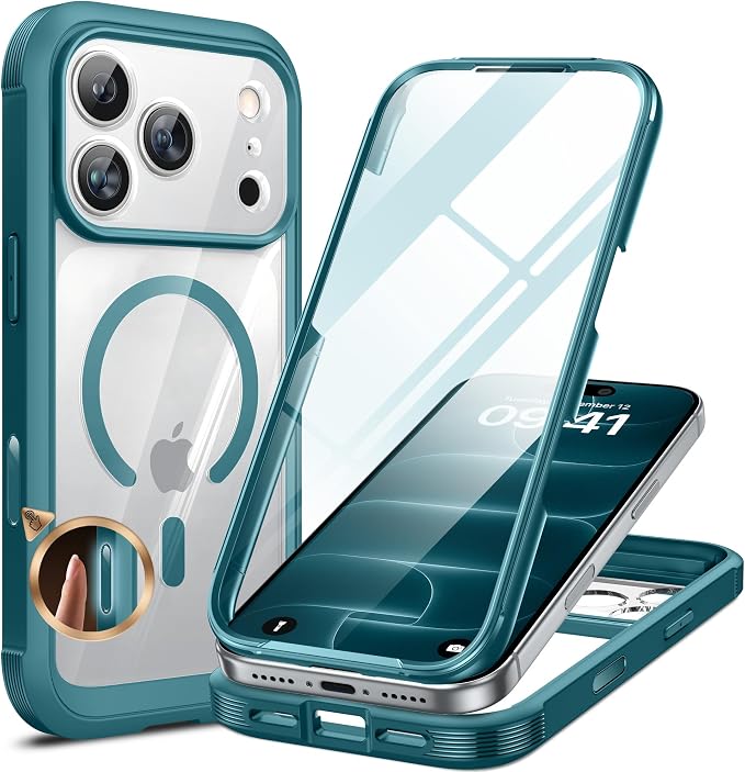 Magnetic Case for iPhone 18 Pro 6.3 Inch Full Body Protection Green Cover