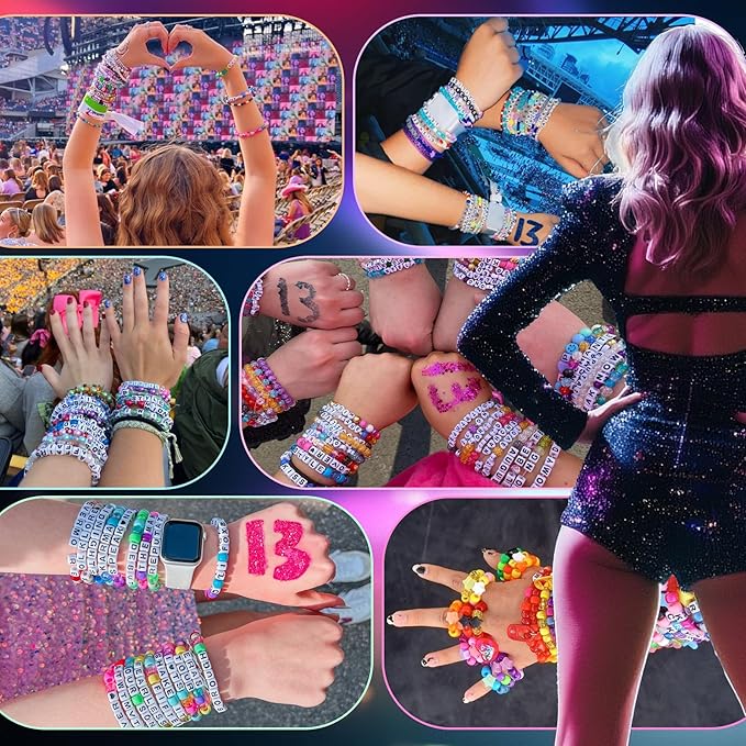 4200PCS Pony Beads Bracelet Making Kit 48 Color Kandi Beads with Friendship Letter Beads Rainbow Candy Beads and Elastic String for DIY Jewelry Crafts