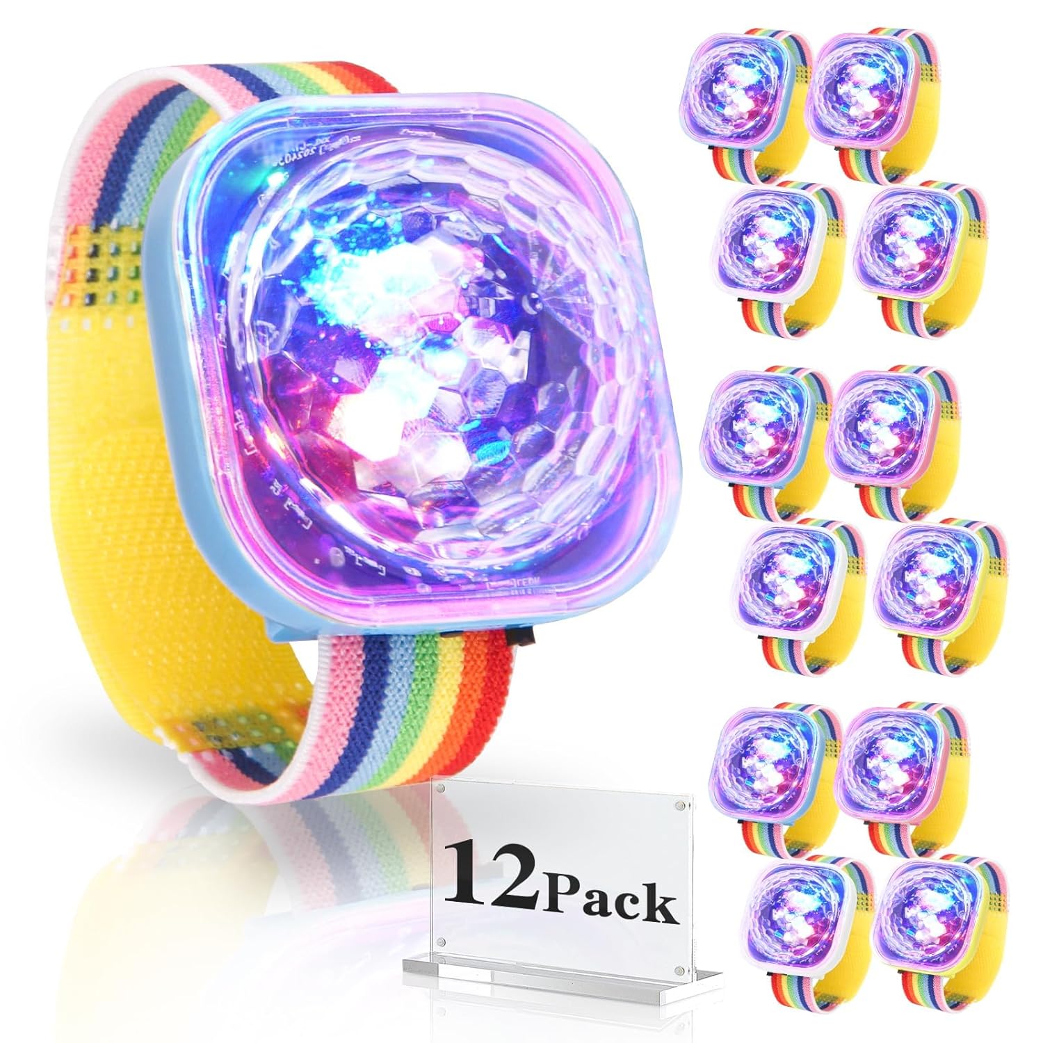 Led Party Favor Bands?12-Pack?- Sound-Activated Rechargeable Glow Light Up Accessories With 5 Flash Modes For Event Bags, Holiday Gifts, Party Supplies, And Celebration Giveaways