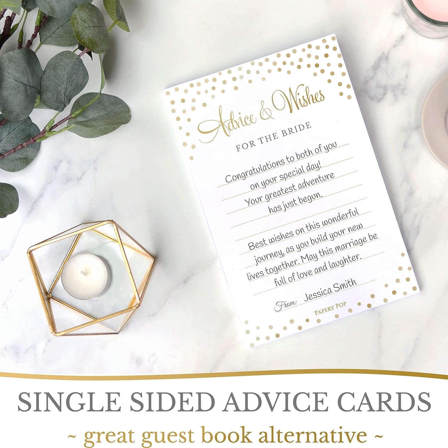 Bridal Shower Games - 5 Activities For 25 Guests - Double Sided Games - Gold Polka Dots