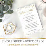 Bridal Shower Games - 5 Activities For 25 Guests - Double Sided Games - Gold Polka Dots