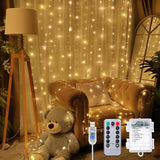 Curtain Tapestry Backdrop String Lights, Each 13 Strings 6.6 X 5 Ft Tapestry Fairy String Light, 8 Modes Window Wall Hanging Light Strings For Bedroom Christmas Curtain Decor(2 Pack)