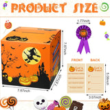 58 Pcs Halloween Pumpkin Carving Contest Awards Kit Including Halloween Ballot Box 50 Voting Cards 7 Pumpkin Carving Prize Award Ribbons For Game Party Decoration