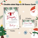 Christmas Diaper Raffle Tickets, Baby Shower Games, Gender Reveal Party Games, Winter Baby Shower Decoration, 1 Sign & 50 Tickets Cards Set-A10