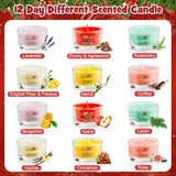 12 Mini Scented Candles Christmas Gift For Women Men- Natural Soy Wax, Festive Fragrances, Stocking Stuffers For Women, Coworkers, Secret Santa Gifts For Adult