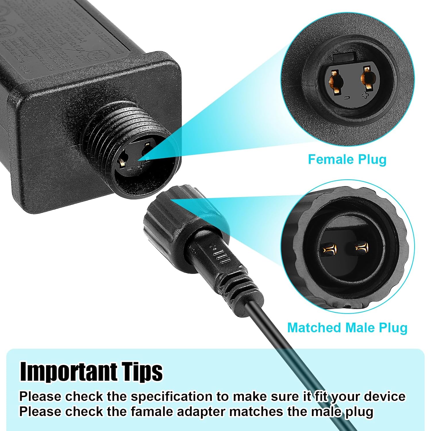 4Pcs Replacement Yard Inflatable Adapter 12V Class 2 Power Supply 120Vac 60Hz Led Ip44 Waterproof Transformer Plug For L