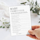 Baby Family Feud Game Kits For Baby Shower - Minimalism Pearl White - 30 Fill In The Blank Game Cards With 1 Answer Card Each Set, Gender Reveal, Gender Neutral?Party Favor & Supplies - A05