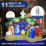 8 Ft Christmas Inflatables Nativity Scene Outdoor Decorations, Christmas Blow Up Yard Decorations Nativity Sets For Gard